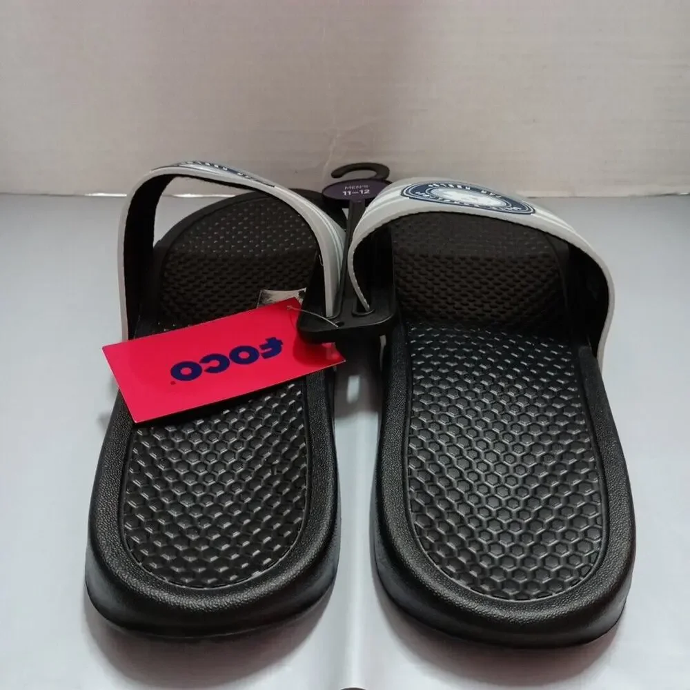 North Carolina Tar Heels FOCO Stripe Raised Slides Sandals Men’s US‎ M 11-12